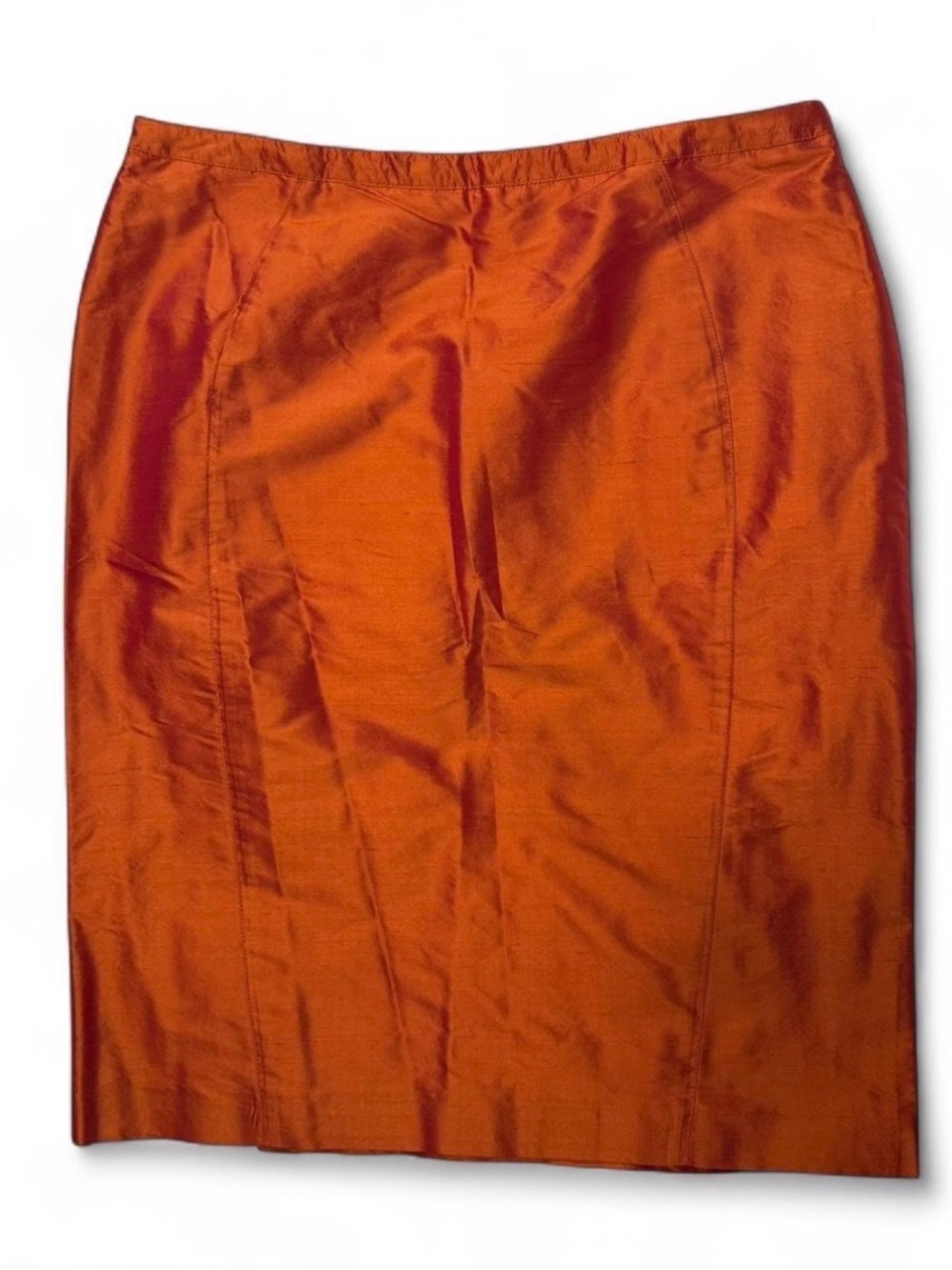 Armani Collezioni Burnt Orange Silk Pencil Skirt